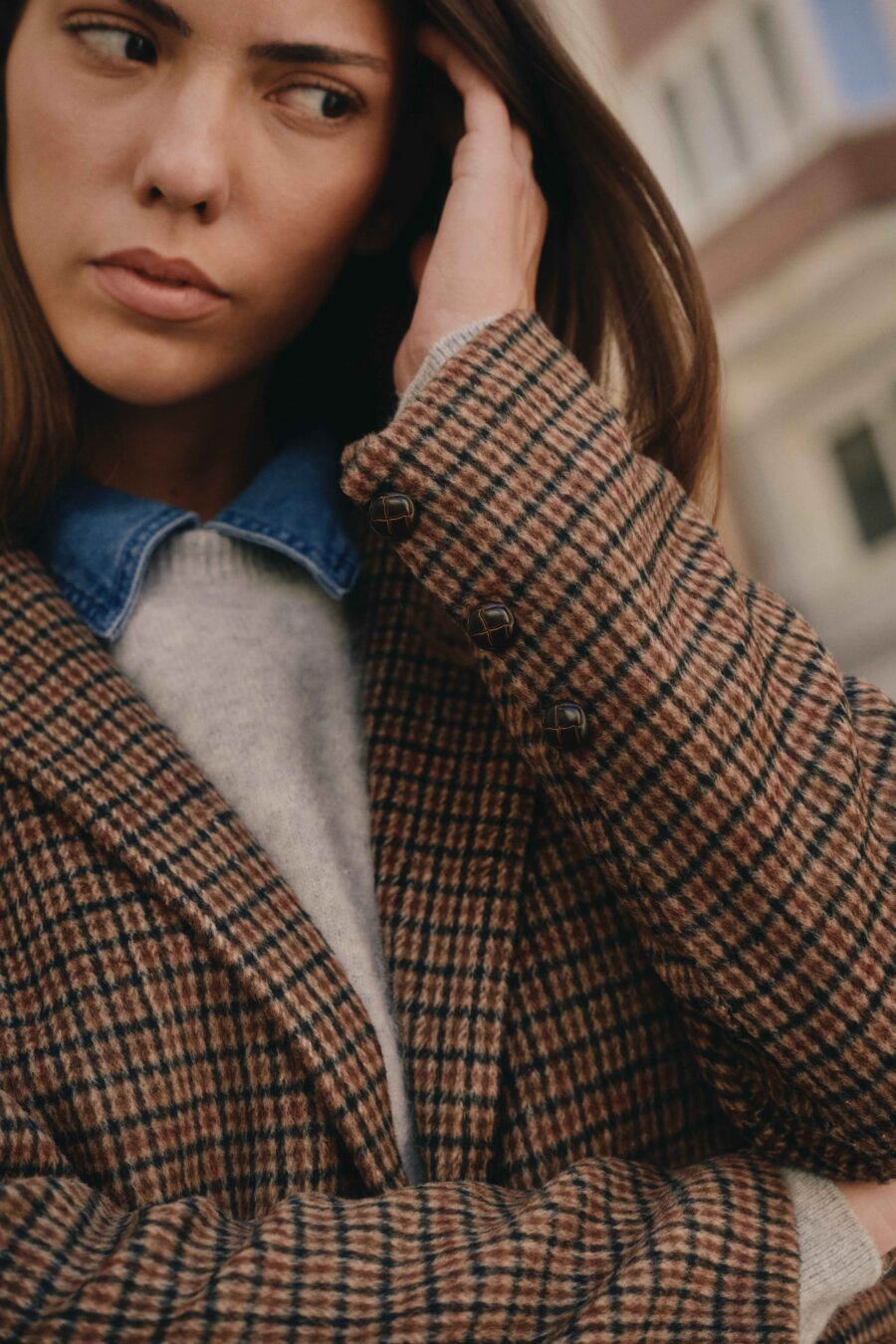 Femme veste blazer/ tailleur motif petits carreaux – Intemporelle et sophistiquée | Sahoma